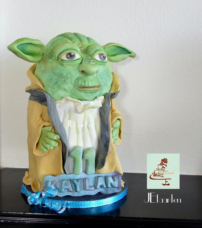 Yoda, my first carved 3D cake