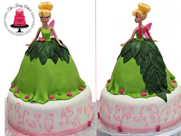 Tinkerbell Barbie Doll Dress Cake