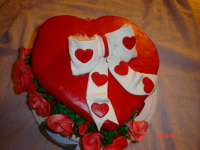 Valentines Day Heart Box cake