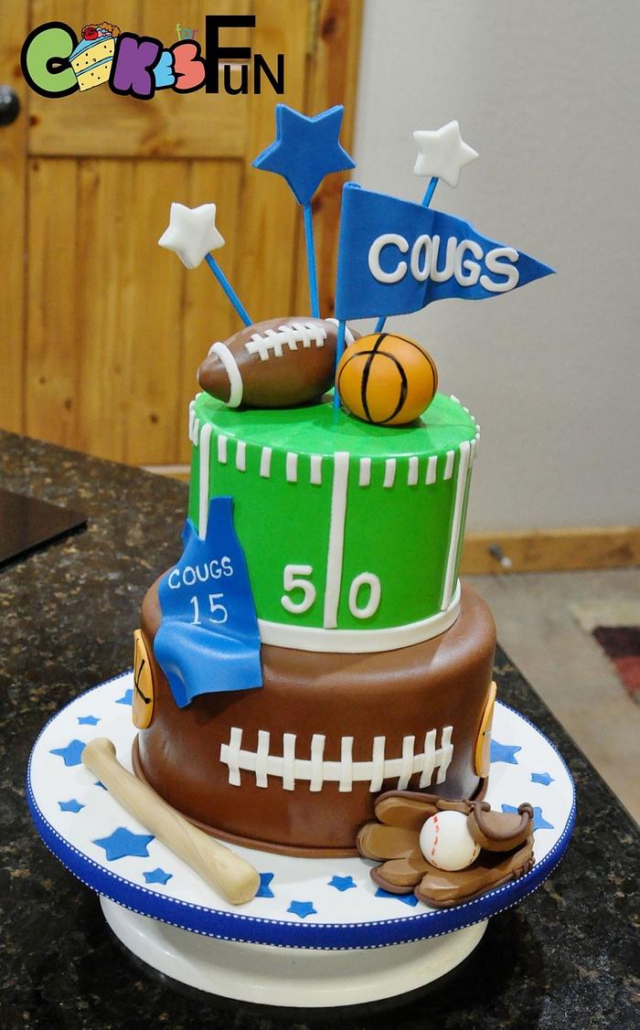 Sports themed cake