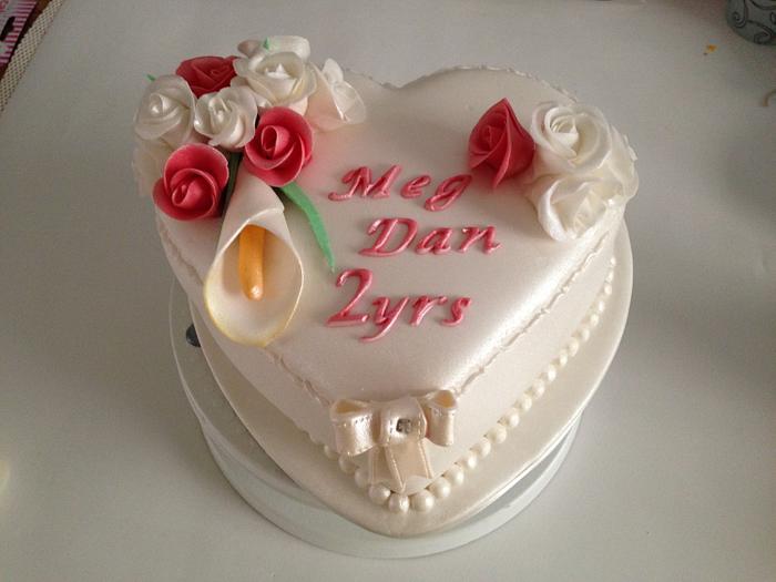 Two year Wedding Anniversary cake