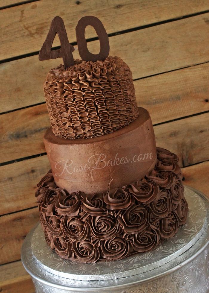 Chocolate 40th Birthday Cake