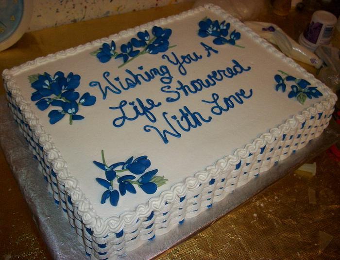 Texas Bluebonnet Bridal Shower Cake