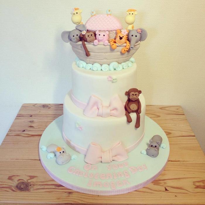 Noah's Arc christening cake