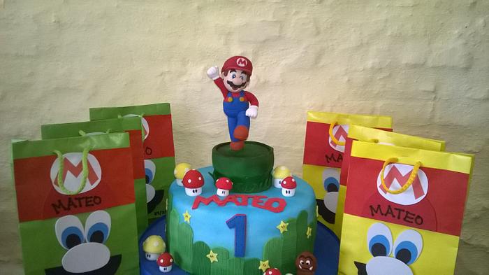 Torta 1º añito con  Super Mario Bros