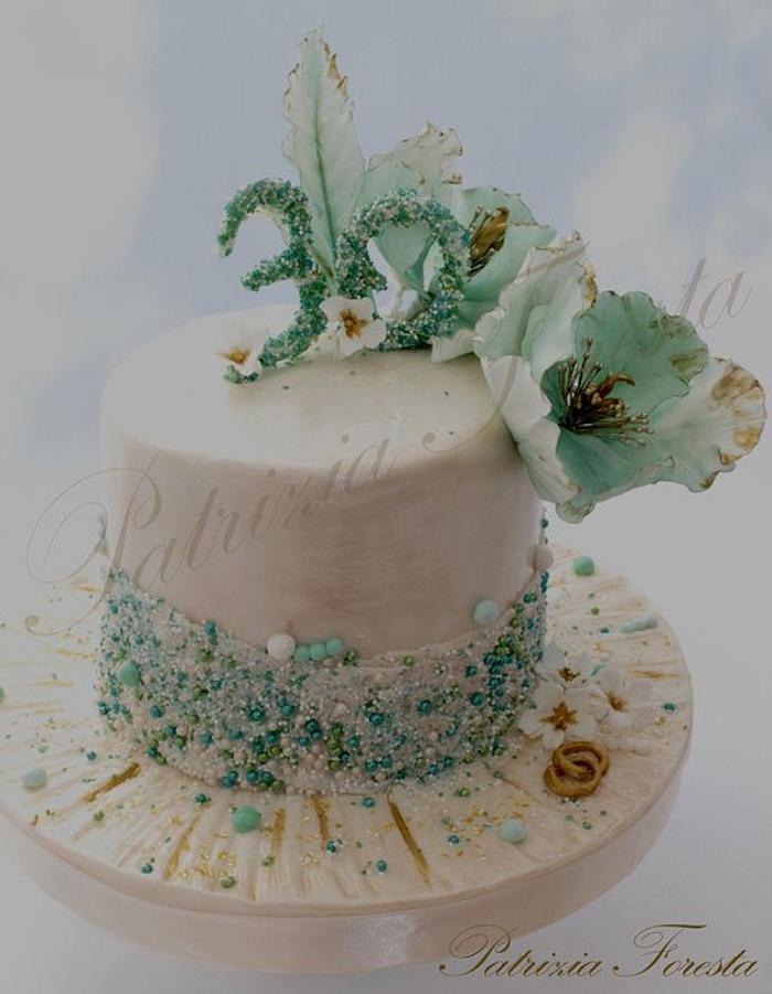 Pearl Wedding Anniversary Cake | 30th wedding anniversary cake, Wedding  anniversary cakes, 60th anniversary cakes
