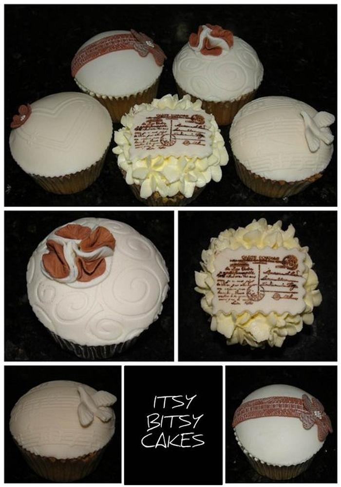 Brown and white cupcakes