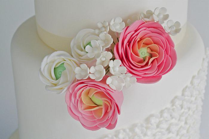 Ranunculus wedding cake 