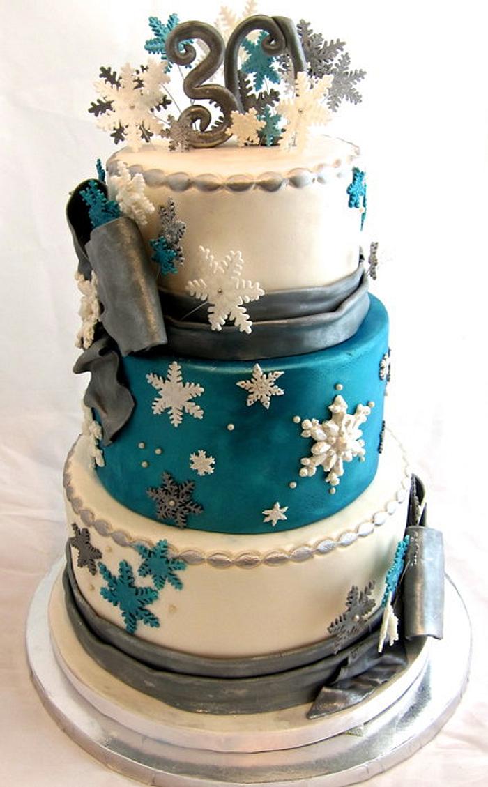 Winter Wonderland 30th Birthday Cake