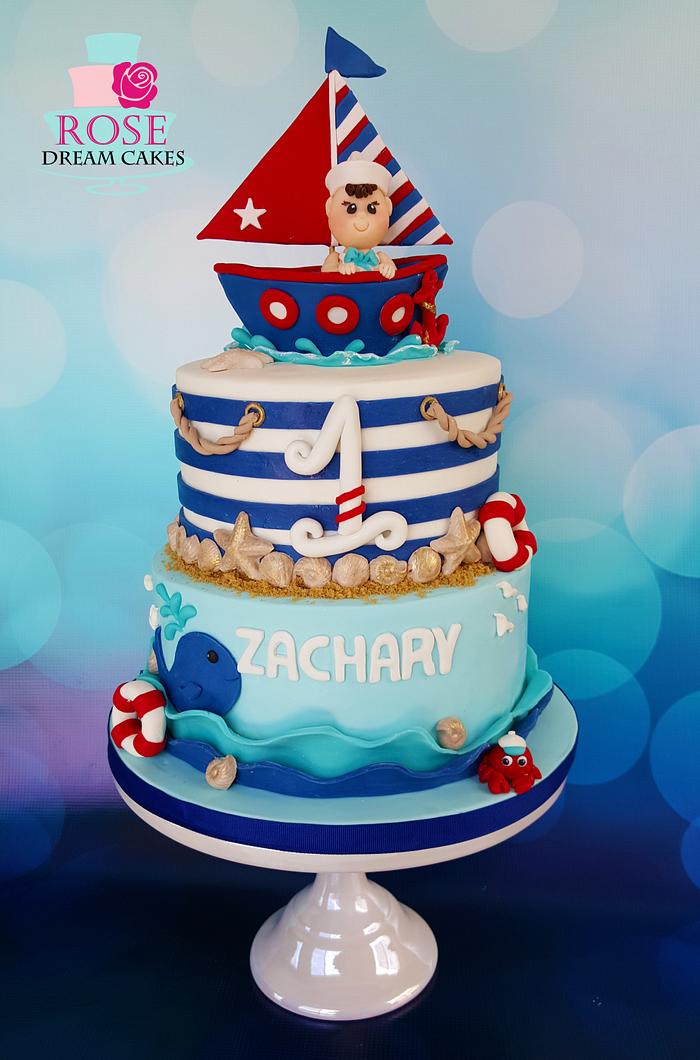 Nautical Baby Boy Cake