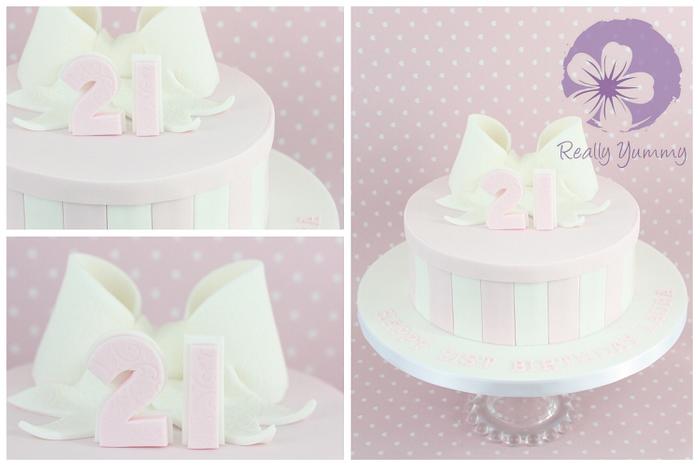Pink hat box cake
