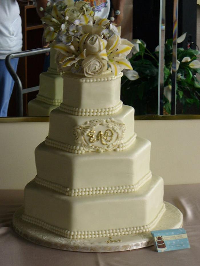 hexagon wedding cake