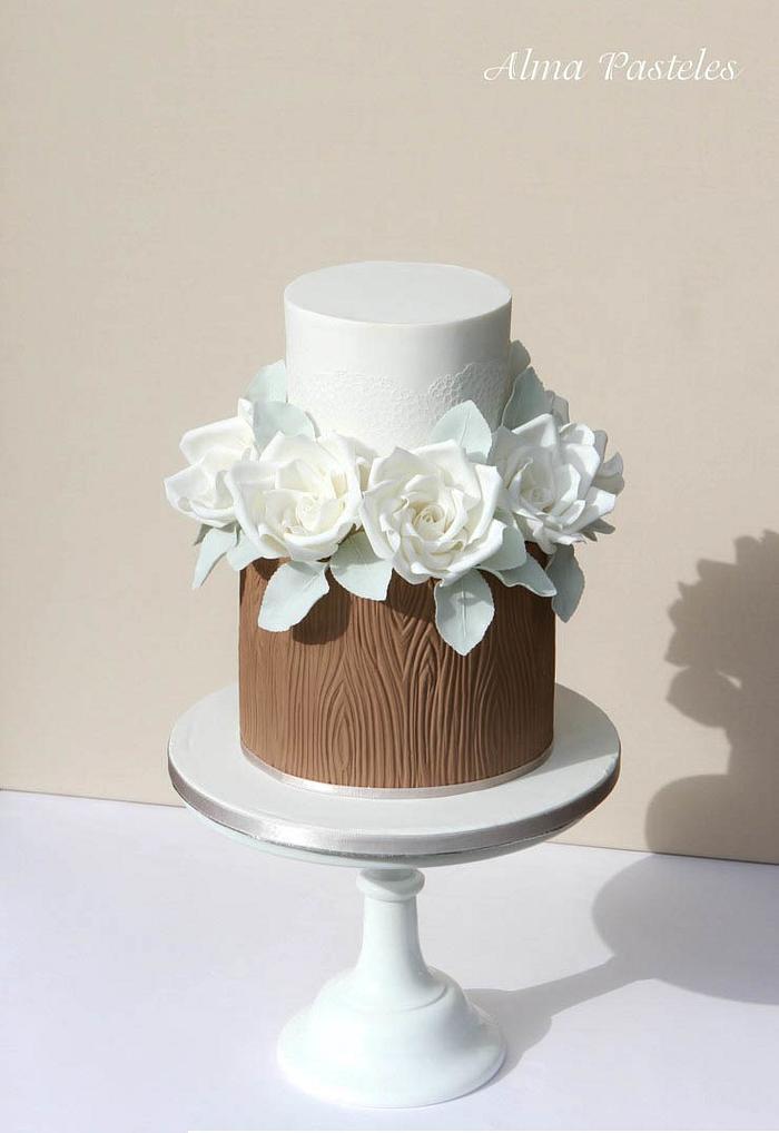 Woodland inspired wedding cake