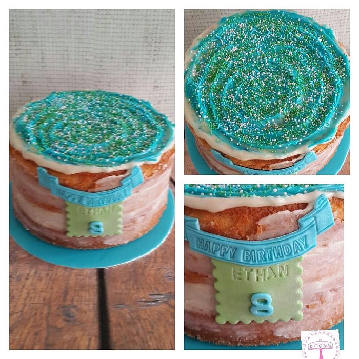 Blue and green, a birthday cake for A boy