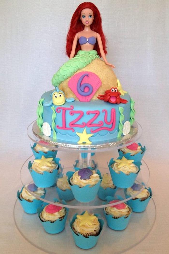 Little Mermaid Cake and Cupcakes