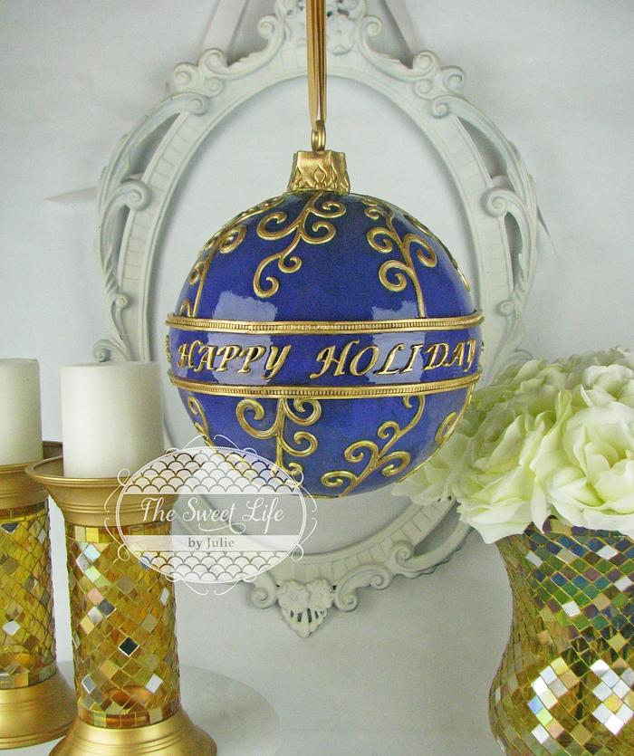 Happy Holidays Scroll Hanging Ornament Cake
