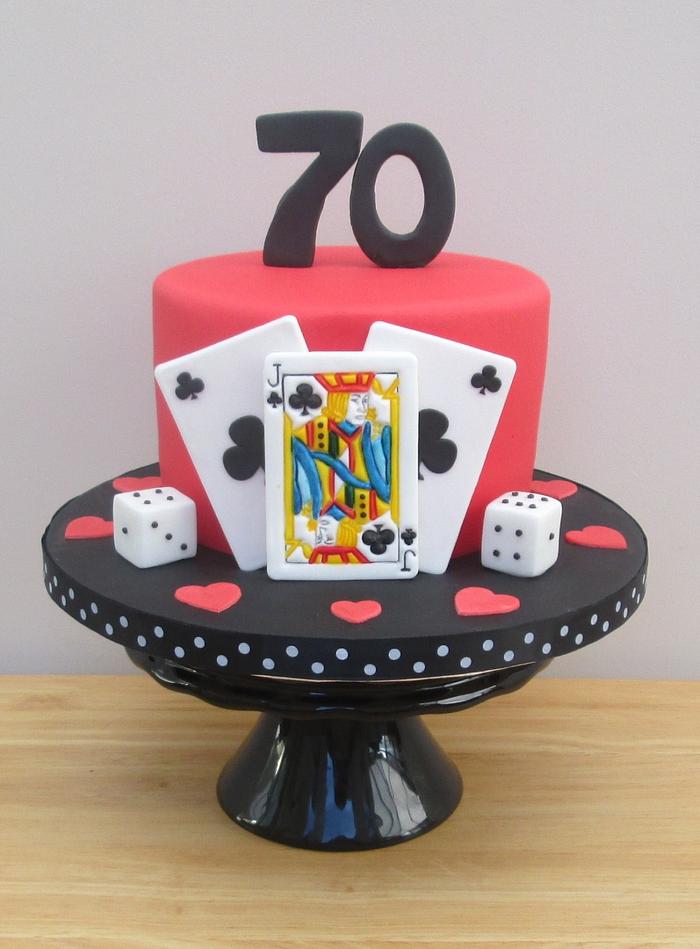 70th Birthday Playing Cards Cake