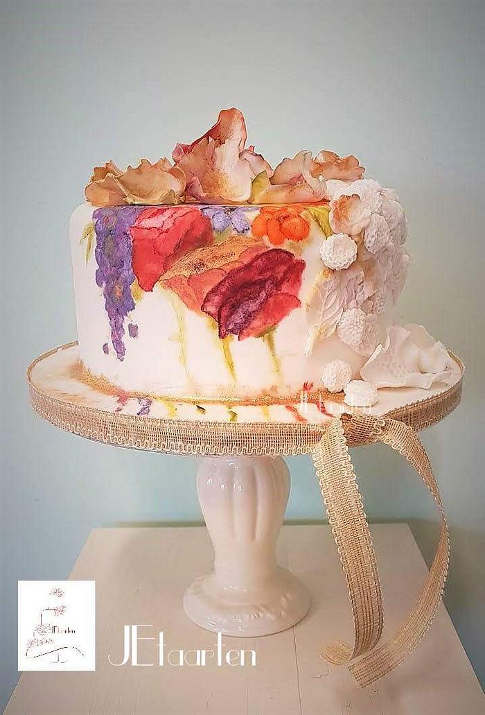 Bursting colours wedding cake for Spring is in the air collab. 