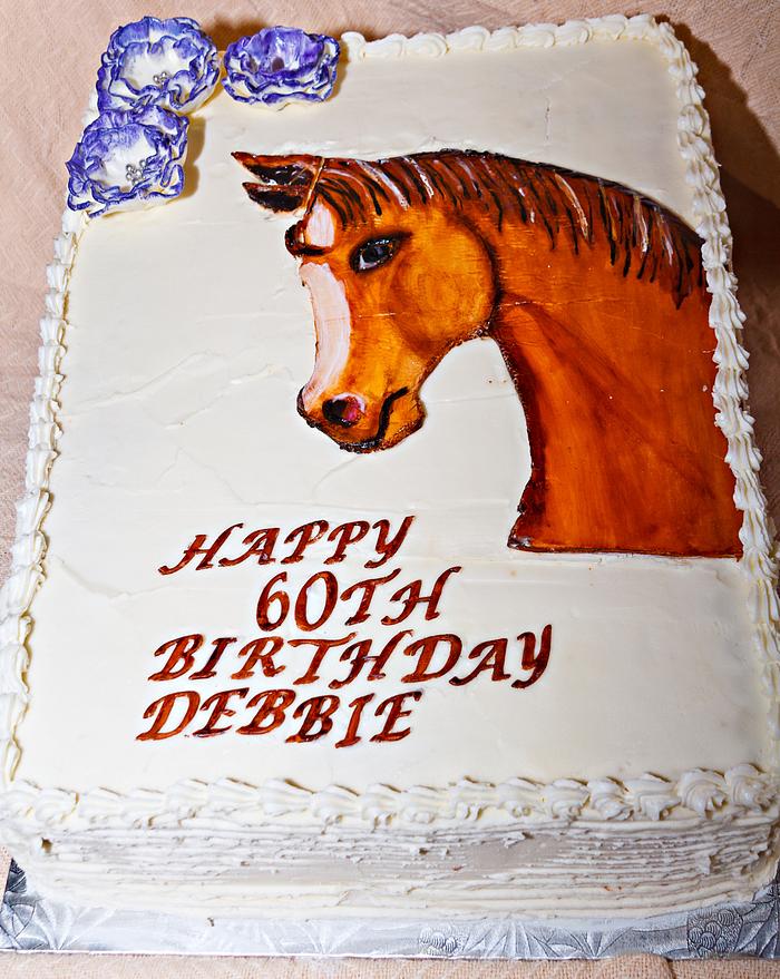 Hand Painted Horse Head Cake