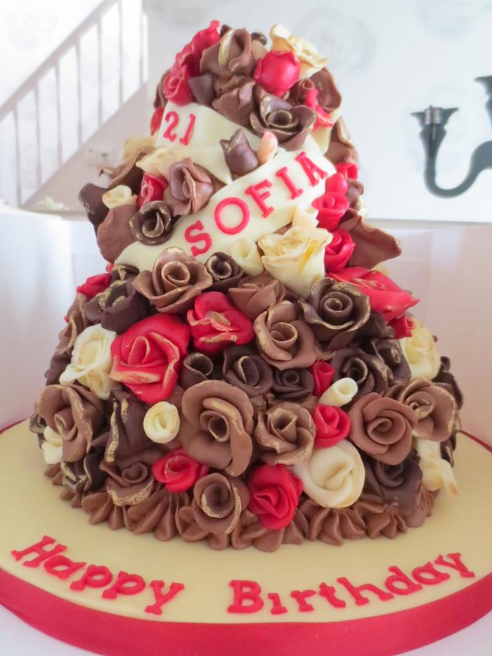 Chocolate Roses Cake