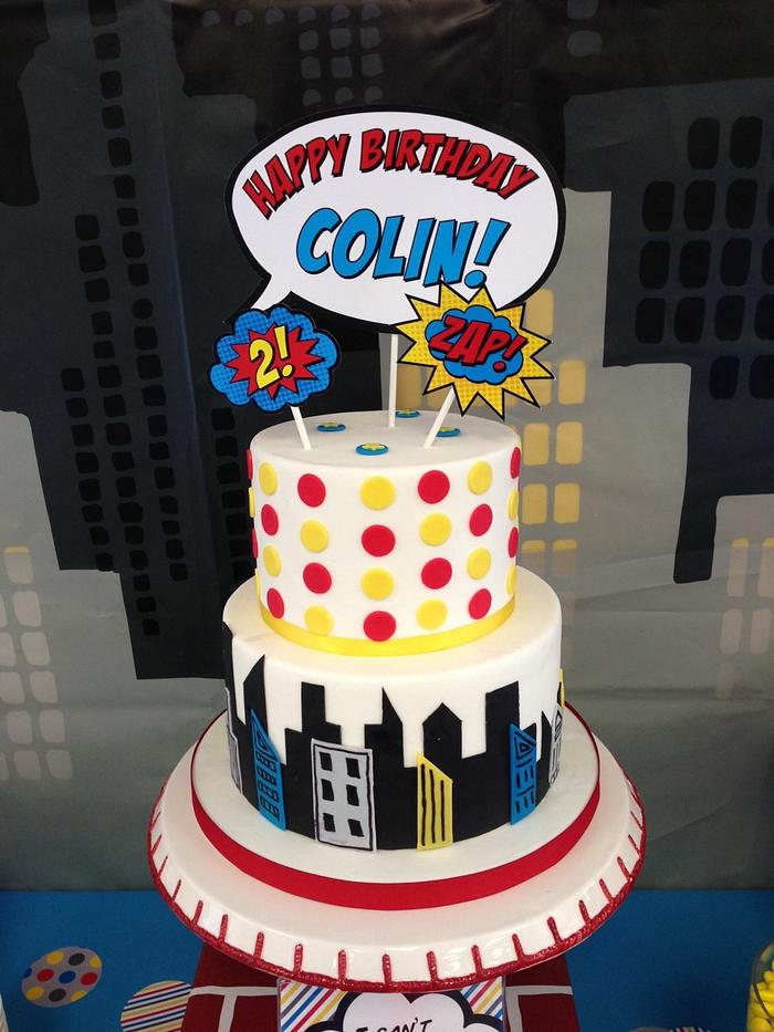 Superhero birthday cake