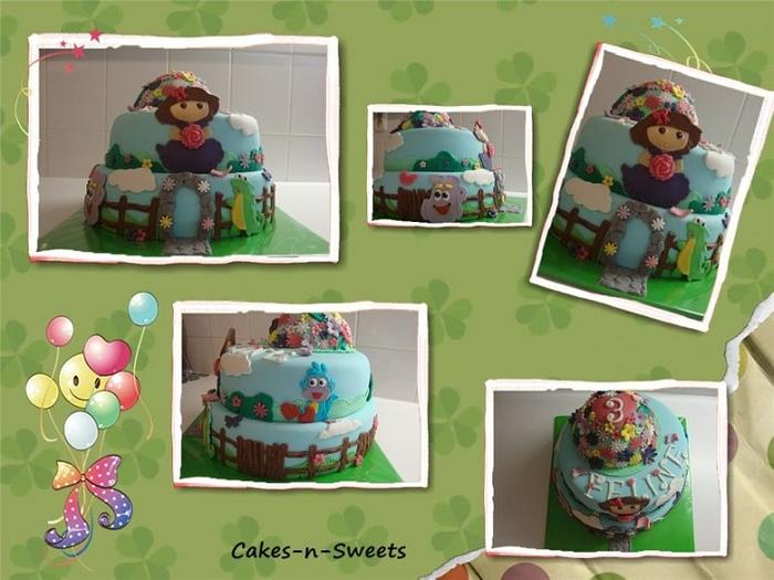 Dora cake theme