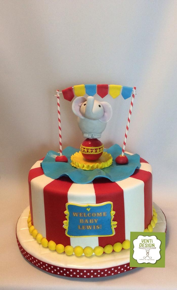 Carnival baby shower cake 