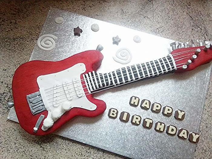 Fender strat guitar cake 