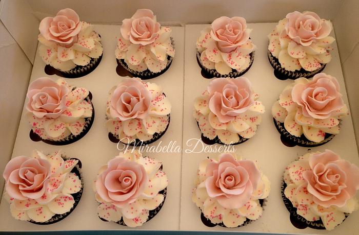 Wedding Rose Cupcakes
