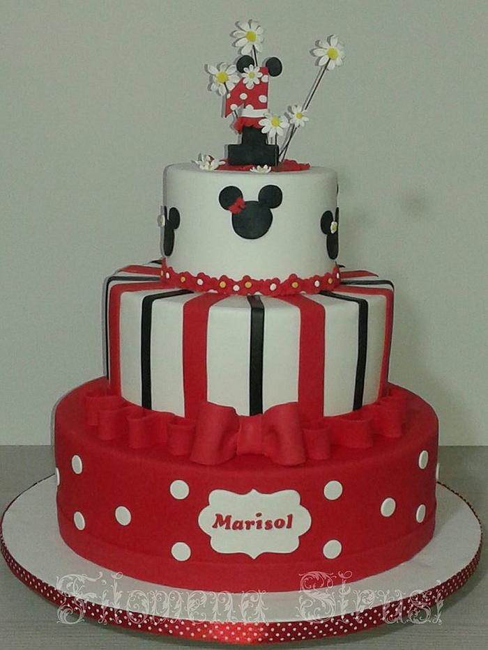 Minnie theme cake 