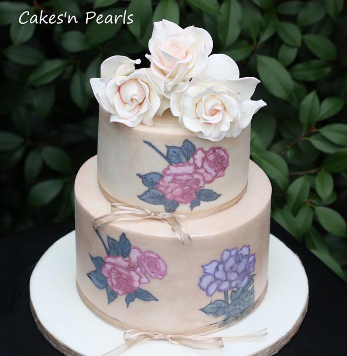 Hand painted cake