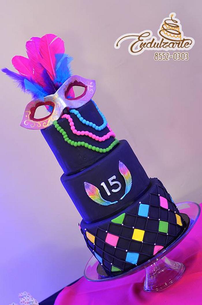 Neon Party - Decorated Cake by Mónika Fuentes Fallas - CakesDecor