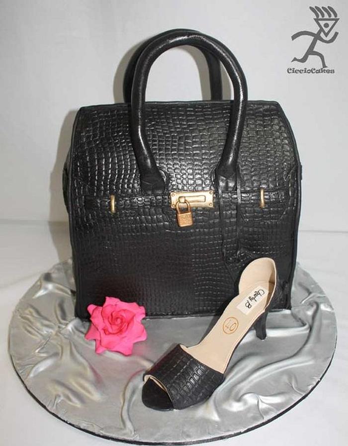 Birkin Handbag Cake with matching shoe