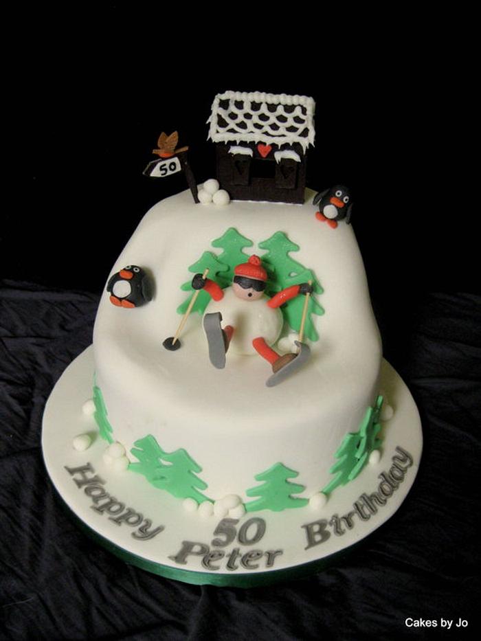Ski Fanatics 50th birthday cake