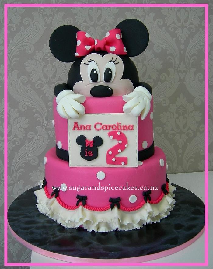 Peeking Minnie Mouse Cake