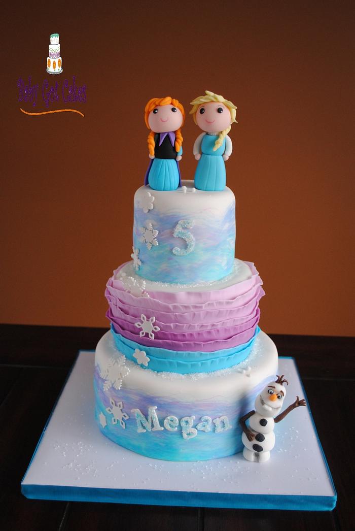 Another Frozen cake....but, not just blue & white!