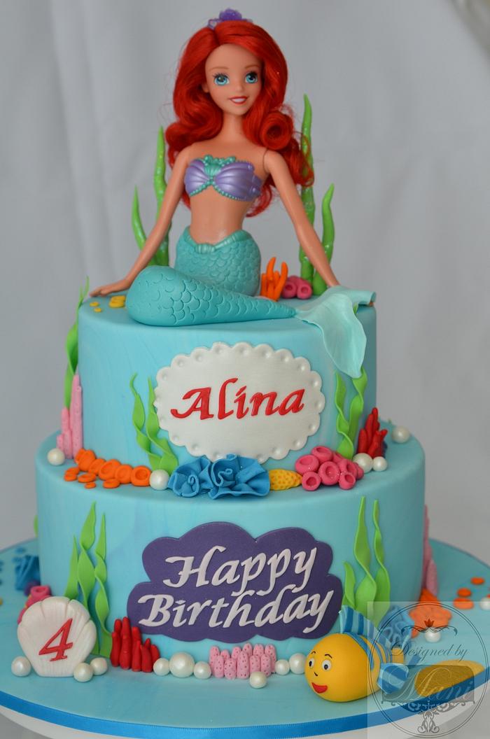 Ariel the mermaid birthday cake
