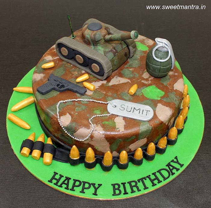 Army dogtag cake
