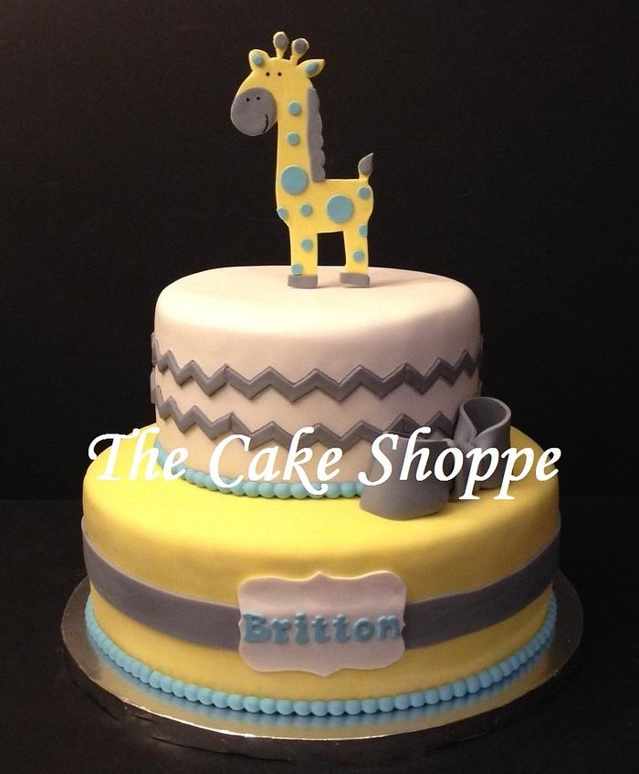 Giraffe chevron print cake