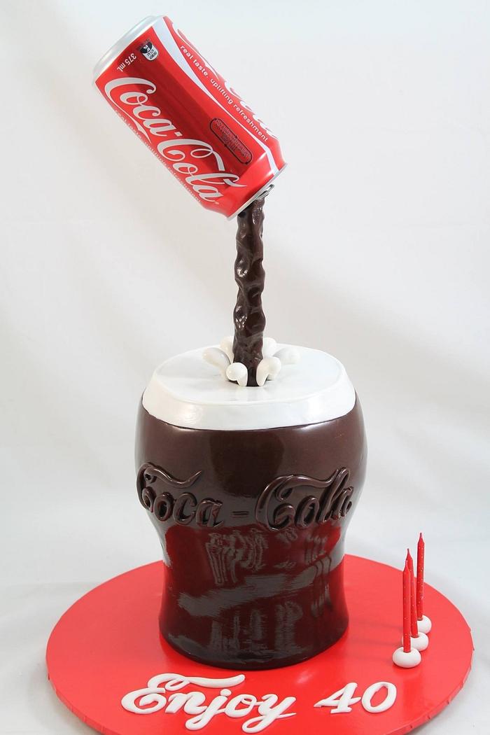 A glass of Coke Cake