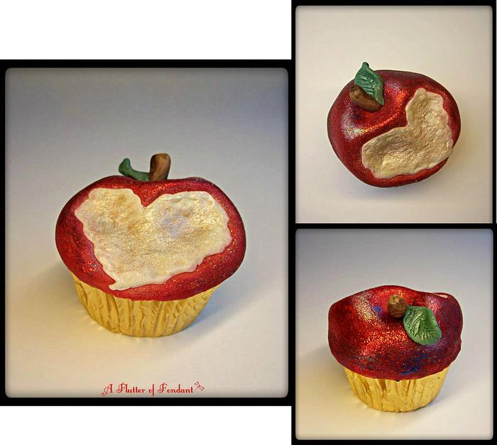 Sparkling Apple Heart Cupcakes