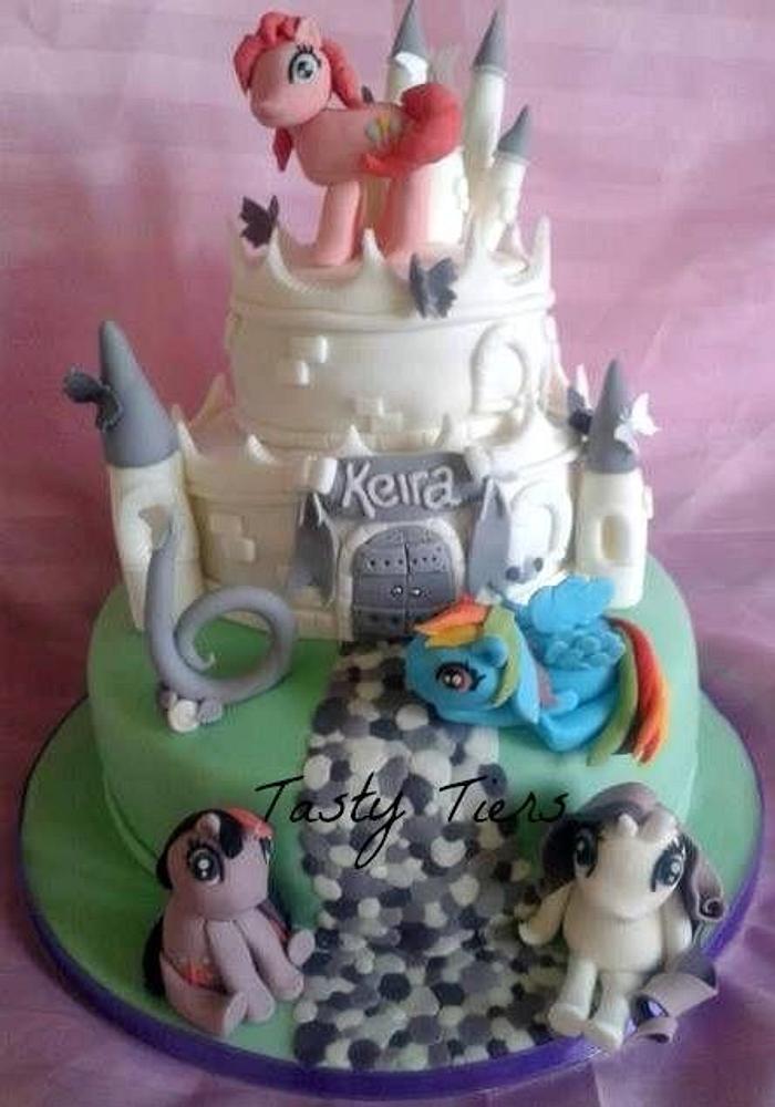 My little pony castle cake