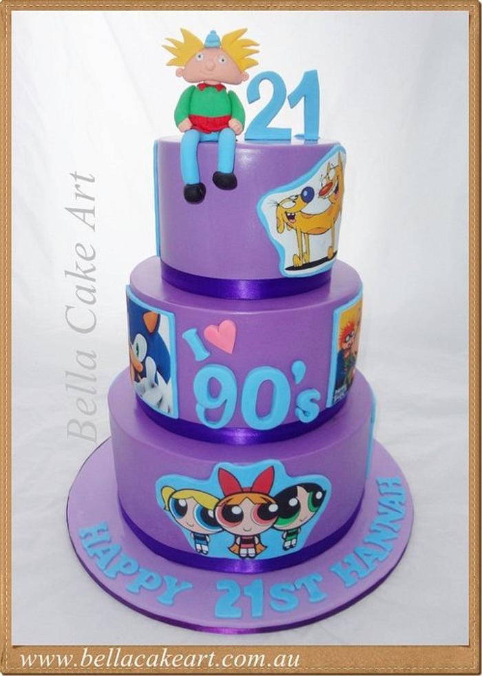 90's themed cake