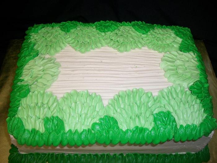 Green Ruffles Sheet Cake