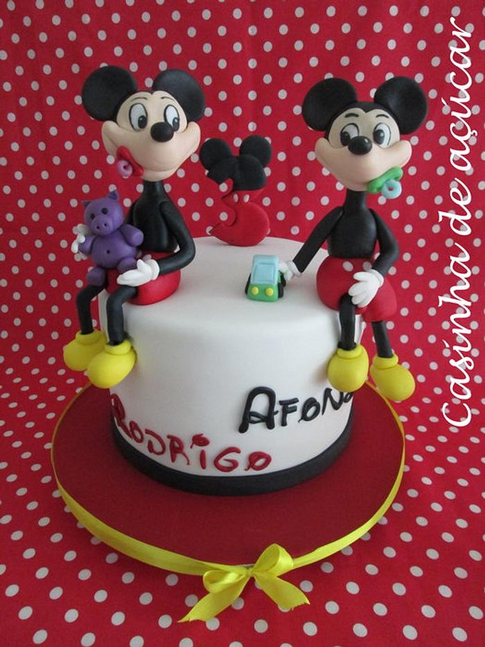 Mickeys for twin brothers cake