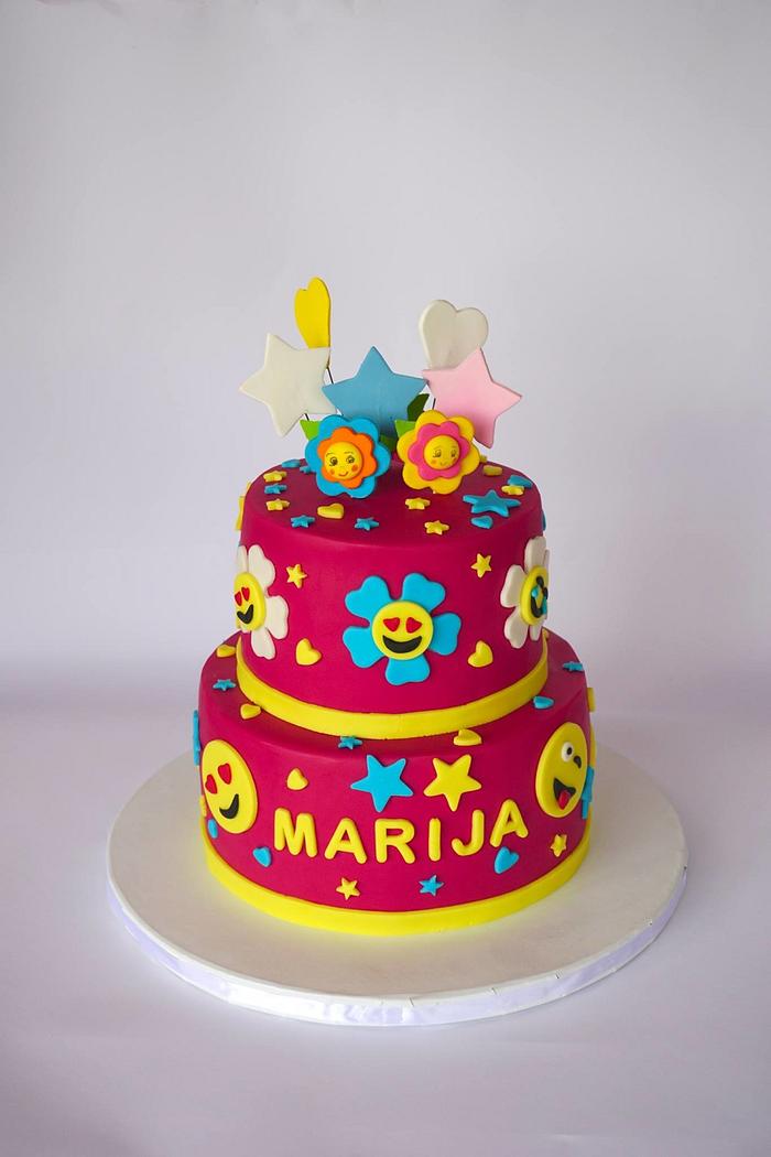 Emoji birthday cake