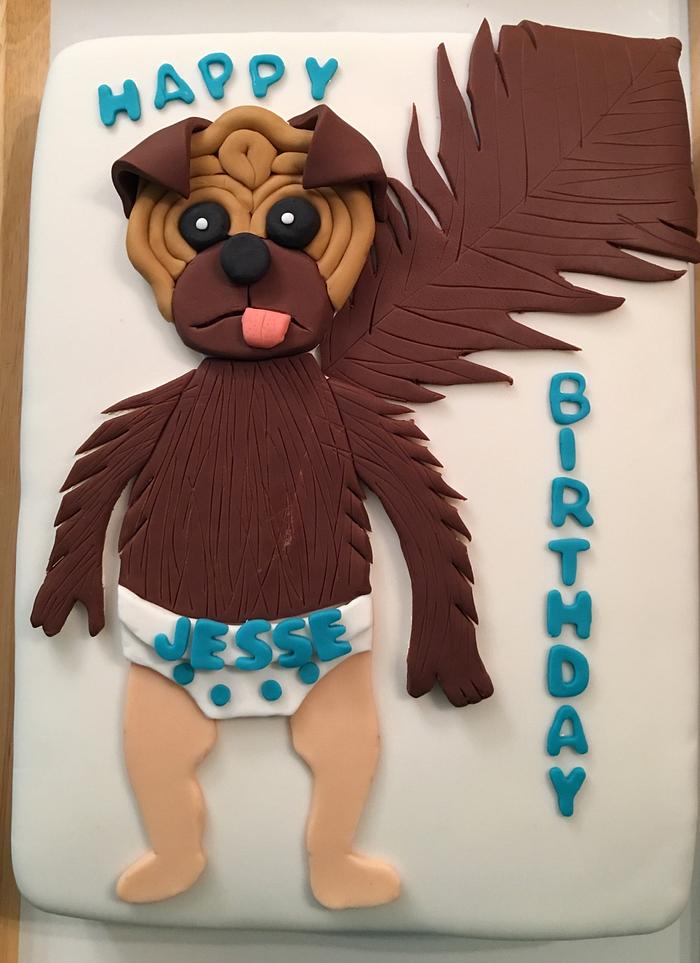 Baby puppy monkey cake