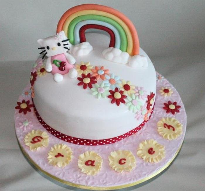 Rainbow Hello Kitty cake