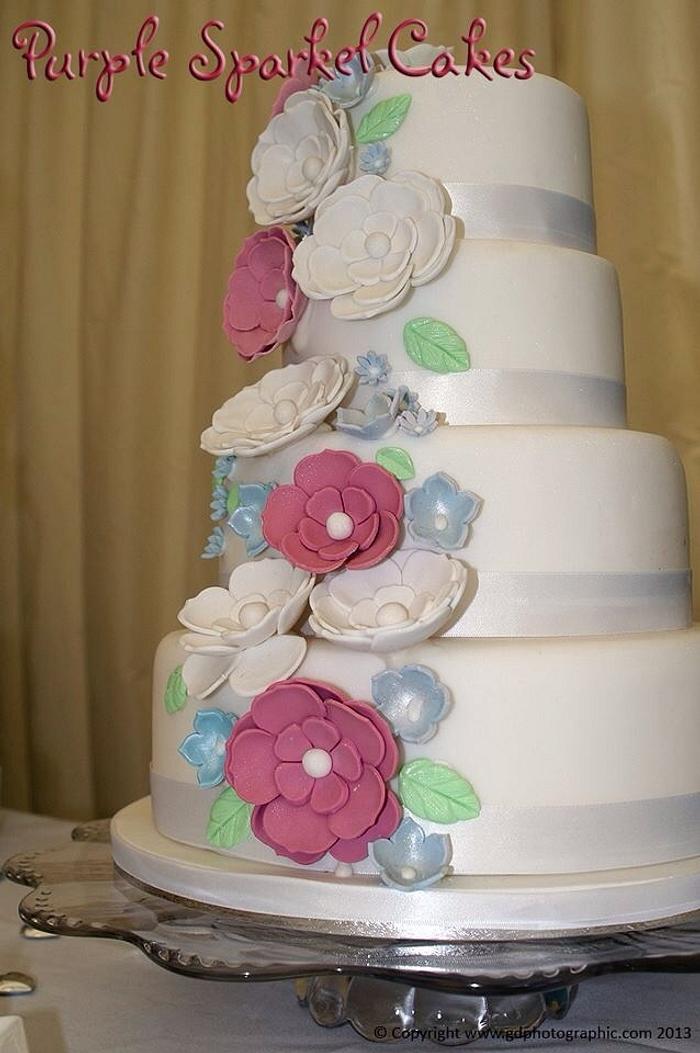 Cascade wedding cake