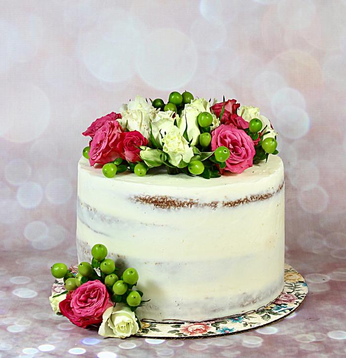 Naked flower cake 